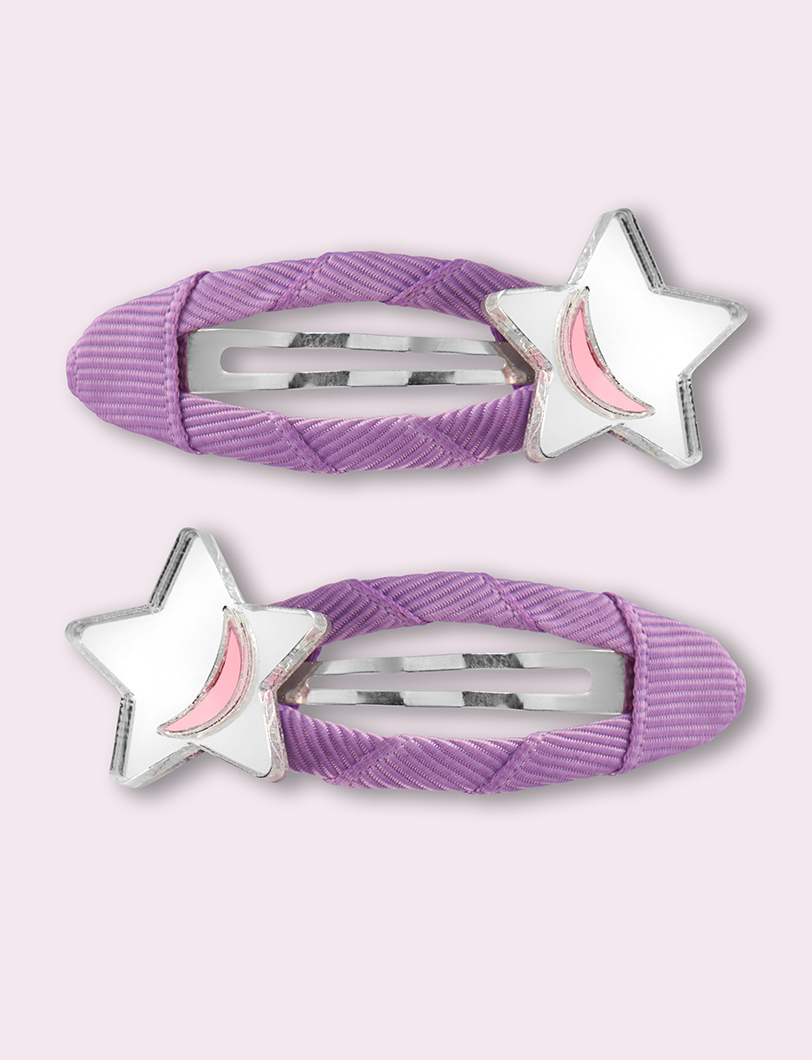 Silver Star Hair Clips